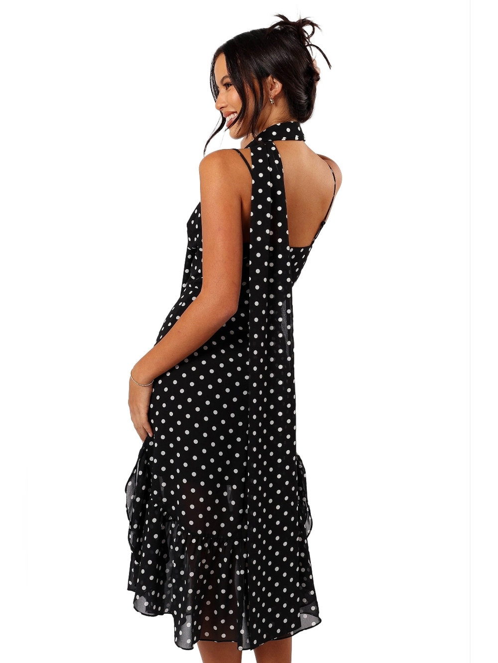 Petal & Pup Francesca Dot Midi Dress & Scarf - Picture 2 of 8